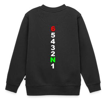 Motorrad - Kinder Premium Organic Sweatshirt - Schwarz - Hinten - AI Model Kid Female (0cm)