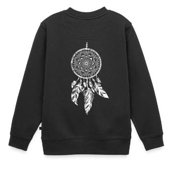 Dream Traum Feder Traumfänger Indianer indianisch - Kinder Premium Organic Sweatshirt - Schwarz - Hinten - AI Model Kid Female (0cm)