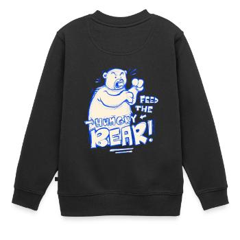 Füttere den hungrigen Bären! - Kinder Premium Organic Sweatshirt - Schwarz - Hinten - AI Model Kid Female (0cm)