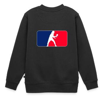 Tischtennis blau weiß rot Streetwear - Kinder Premium Organic Sweatshirt - Schwarz - Hinten - AI Model Kid Female (0cm)