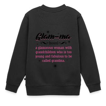 Glam-Ma = Grand-mère glamour - poison - Sweat Premium enfant bio - noir - Dos - AI Model Kid Female (0cm)