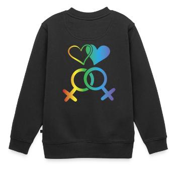 LGBT T-Shirt - Homosexuell - Gay - Lesbisch - CSD - Sweat Premium enfant bio - noir - Dos - AI Model Kid Female (0cm)
