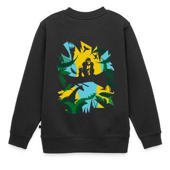 Dschungel Gorilla - Kinder Premium Organic Sweatshirt - Schwarz - Hinten - AI Model Kid Female (0cm)