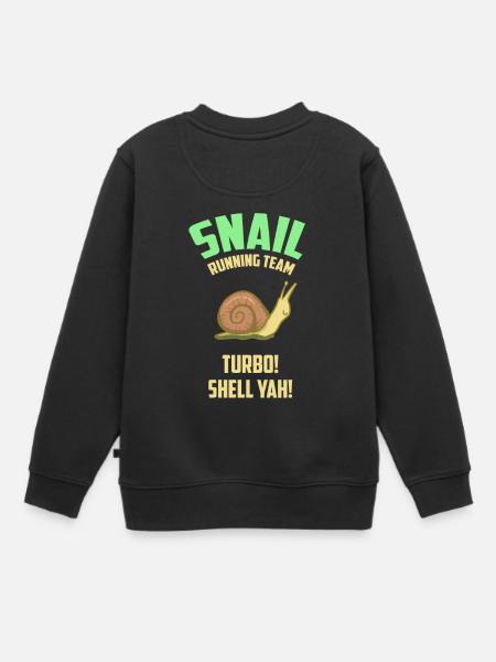 Snail Running Team - Schnecke - Geschenk - Kinder Premium Organic Sweatshirt - Schwarz