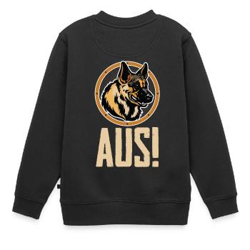 Chien de garde berger allemand - Sweat Premium enfant bio - noir - Dos - AI Model Kid Female (0cm)