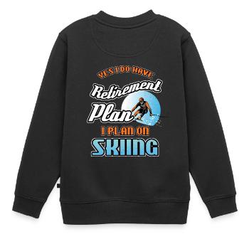 Plan de retraite sur le ski - Sweat Premium enfant bio - noir - Dos - AI Model Kid Female (0cm)