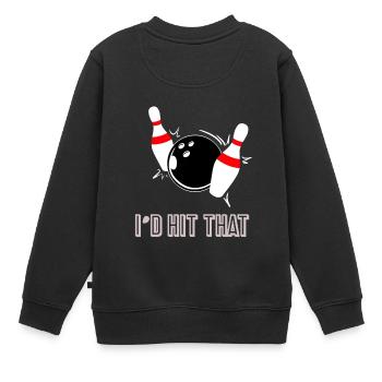 Bowling - spielen - Geschenk - Kegel - Kinder Premium Organic Sweatshirt - Schwarz - Hinten - AI Model Kid Female (0cm)