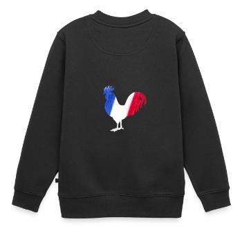 Chemise de football coq drapeau France - Sweat Premium enfant bio - noir - Dos - AI Model Kid Female (0cm)