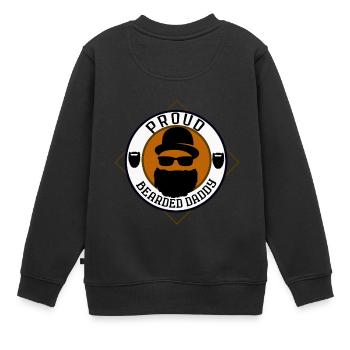 Stolzer bärtiger Vati - Kinder Premium Organic Sweatshirt - Schwarz - Hinten - AI Model Kid Female (0cm)