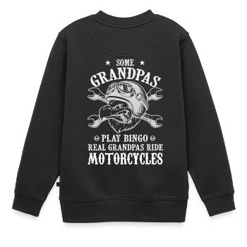Some Grandpas... Grandfather Motorcycle Gift - Kinder Premium Organic Sweatshirt - Schwarz - Hinten - AI Model Kid Female (0cm)