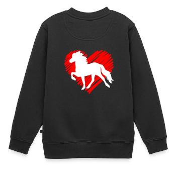 Islandpferd Isländer Islandpony Reiten Tölt Pass - Kinder Premium Organic Sweatshirt - Schwarz - Hinten - AI Model Kid Female (0cm)