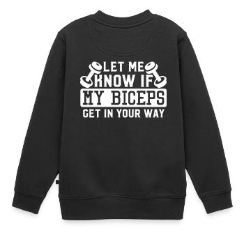 Fitness Gym - Kinder Premium Organic Sweatshirt - Schwarz - Hinten - AI Model Kid Female (0cm)