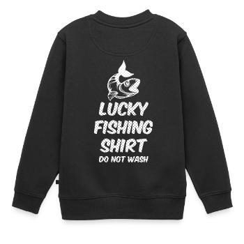 Angeln - Fischen - Angler - Fischer - Fischerei - Kinder Premium Organic Sweatshirt - Schwarz - Hinten - AI Model Kid Female (0cm)