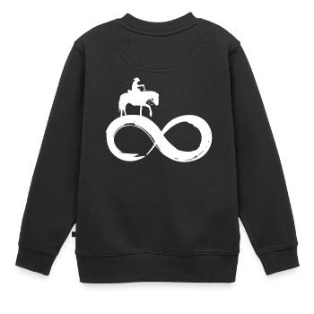 Infinity Westernreiten Westernpferd Trail Quarter - Kinder Premium Organic Sweatshirt - Schwarz - Hinten - AI Model Kid Female (0cm)