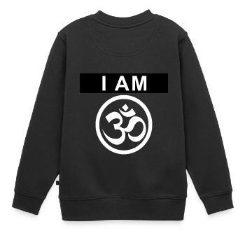 i am om - ich bin spirituell - Kinder Premium Organic Sweatshirt - Schwarz - Hinten - AI Model Kid Female (0cm)