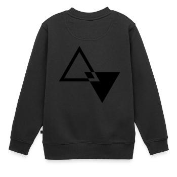 MODERN TRIANGLE SHAPE - Kinder Premium Organic Sweatshirt - Schwarz - Hinten - AI Model Kid Female (0cm)