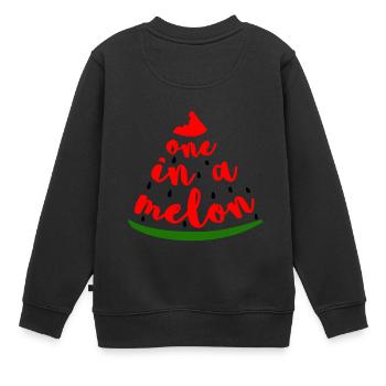 Un dans un melon - Sweat Premium enfant bio - noir - Dos - AI Model Kid Female (0cm)