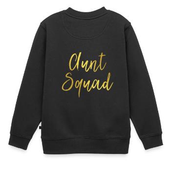Aunt Squad Shirt Auntie Gift - Kinder Premium Organic Sweatshirt - Schwarz - Hinten - AI Model Kid Female (0cm)