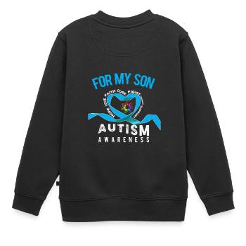 Pour mon fils: Sensibilisation à l'autisme - Sweat Premium enfant bio - noir - Dos - AI Model Kid Female (0cm)