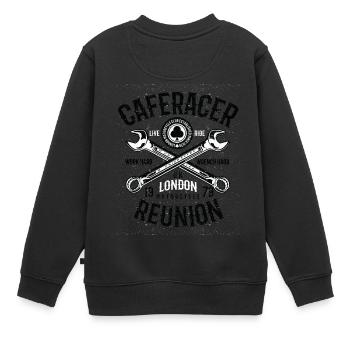 Caferacer Réunion - Sweat Premium enfant bio - noir - Dos - AI Model Kid Female (0cm)