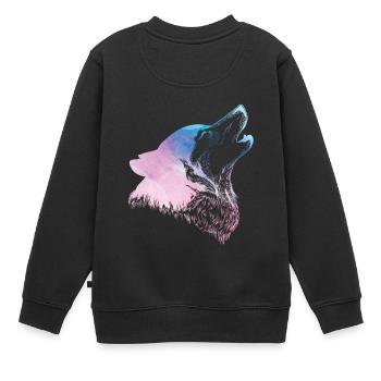 Husky - Kinder Premium Organic Sweatshirt - Schwarz - Hinten - AI Model Kid Female (0cm)