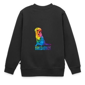 T-Shirt Retriever Obedience - Kinder Premium Organic Sweatshirt - Schwarz - Hinten - AI Model Kid Female (0cm)