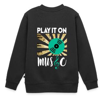 T-shirt il jeu avec de la musique ! - Sweat Premium enfant bio - noir - Dos - AI Model Kid Female (0cm)