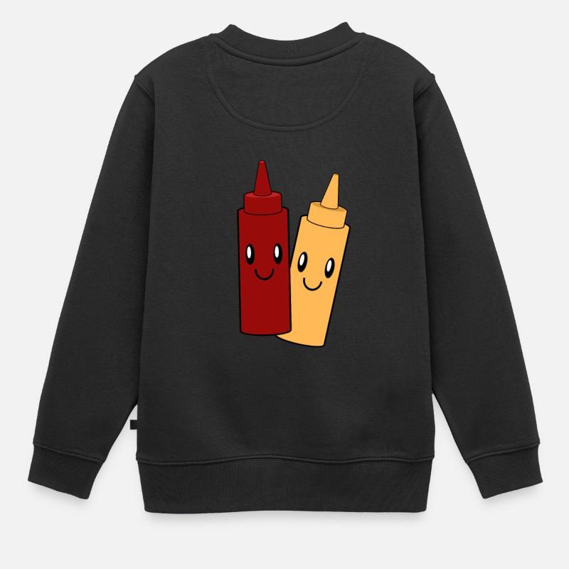 Mayonnaise-ketchup paire conception - Sweat Premium enfant bio - noir