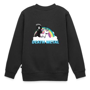 Drôle de Death Metal Shirt cadeau pari perdu - Sweat Premium enfant bio - noir - Dos - AI Model Kid Female (0cm)