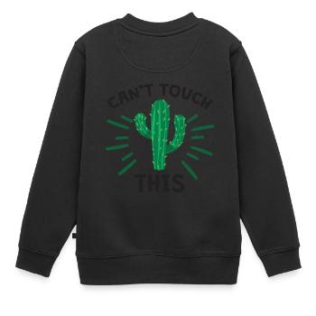 niedlich (Kaktusgraphik) kann dieses T-Shirt nicht berühren - Kinder Premium Organic Sweatshirt - Schwarz - Hinten - AI Model Kid Female (0cm)