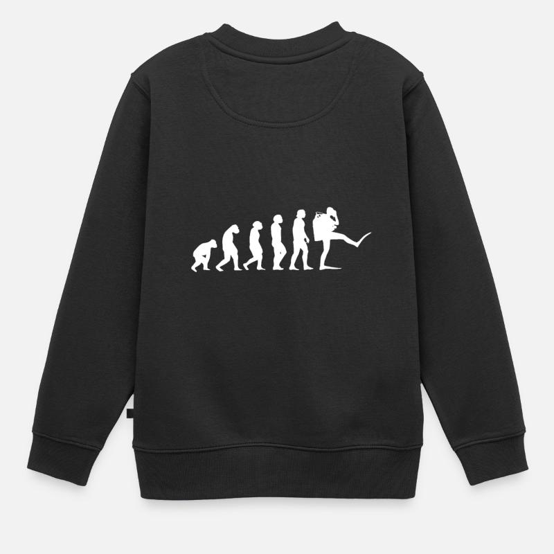 Evolution de la plongée - Don de plongeur - Sweat Premium enfant bio - noir