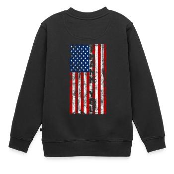 Thank You America Geschenk Amerikanische Flagge - Kinder Premium Organic Sweatshirt - Schwarz - Hinten - AI Model Kid Female (0cm)