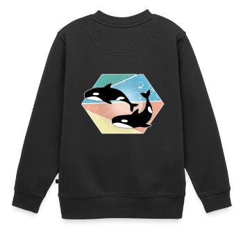 Baleine - Sweat Premium enfant bio - noir - Dos - AI Model Kid Female (0cm)