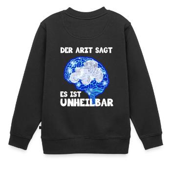 Traktor Trekker Landwirt Bauer - Kinder Premium Organic Sweatshirt - Schwarz - Hinten - AI Model Kid Female (0cm)