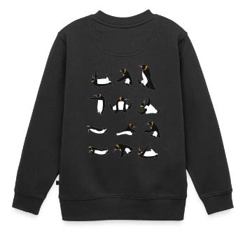 Penguins doing Yoga - Sweat Premium enfant bio - noir - Dos - AI Model Kid Female (0cm)