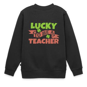 Lehrer - Kinder Premium Organic Sweatshirt - Schwarz - Hinten - AI Model Kid Female (0cm)
