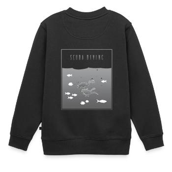Scuba Diving Grey - Kinder Premium Organic Sweatshirt - Schwarz - Hinten - AI Model Kid Female (0cm)