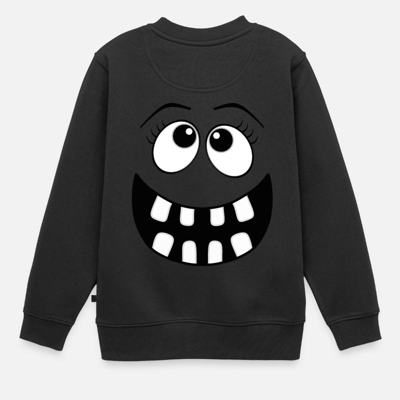 Gesicht - Kinder Premium Organic Sweatshirt - Schwarz