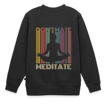 Meditation Yoga Buddha Erleuchtung Geschenk - Kinder Premium Organic Sweatshirt - Schwarz - Hinten - AI Model Kid Female (0cm)