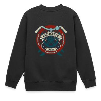 Old School Rider Shirt Retro Bicycle Shirt - Kids Premium Organic Sweatshirt - black - Back - AI Model Kid Female (0cm)