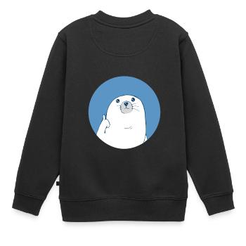 Phobe marin Pouces Hauts Mer Lion De Mer Drôle - Sweat Premium enfant bio - noir - Dos - AI Model Kid Female (0cm)