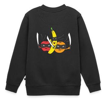 Früchte frucht lustig Geschenk Vegetarier Veganer - Kinder Premium Organic Sweatshirt - Schwarz - Hinten - AI Model Kid Female (0cm)