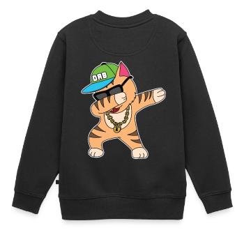 Cat banana kitten meow kitty cat cat lady - Kids Premium Organic Sweatshirt - black - Back - AI Model Kid Female (0cm)
