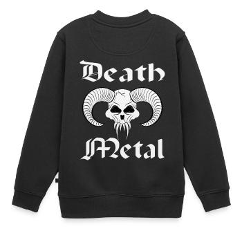 Death Metal - Kinder Premium Organic Sweatshirt - Schwarz - Hinten - AI Model Kid Female (0cm)