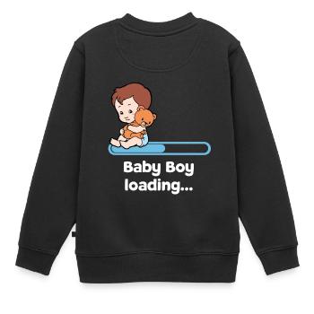 Bébé enceinte bébé ventre grossesse Parents - Sweat Premium enfant bio - noir - Dos - AI Model Kid Female (0cm)