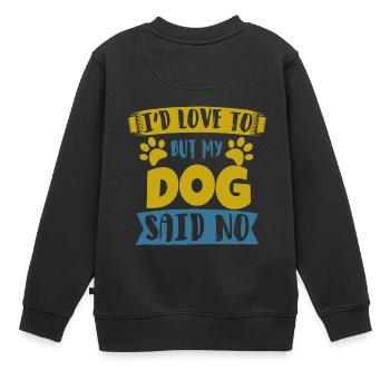chien - Sweat Premium enfant bio - noir - Dos - AI Model Kid Female (0cm)