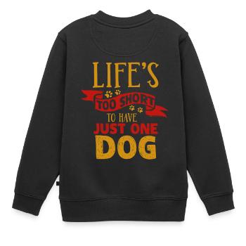 chien - Sweat Premium enfant bio - noir - Dos - AI Model Kid Female (0cm)