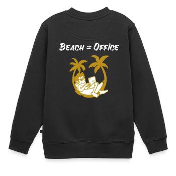 Digitaler Nomade Reisender Strand Laptop Palmen - Kinder Premium Organic Sweatshirt - Schwarz - Hinten - AI Model Kid Female (0cm)