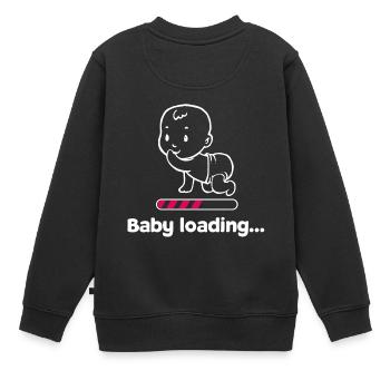 Bébé enceinte bébé ventre grossesse Parents - Sweat Premium enfant bio - noir - Dos - AI Model Kid Female (0cm)