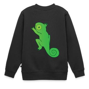 Reptil - Chamäleon - Chamäleons - Geschenk - Kinder Premium Organic Sweatshirt - Schwarz - Hinten - AI Model Kid Female (0cm)